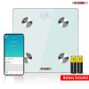 5 Core Smart Digital Bathroom Weighing Scale with Body Fat and Water Weight for People; Bluetooth BMI Electronic Body Analyzer Machine; 400 lbs. BBS D